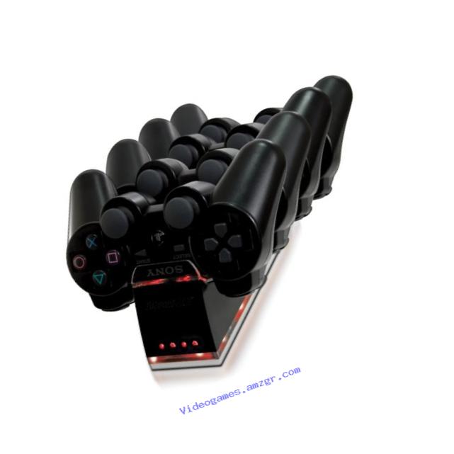 dreamGEAR PS3 Quad Charging Dock charges up to four PS3 controllers simultaneously.  LEDs help monitor charge status