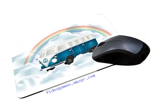 Rikki Knight Retro Blue Volkswagen in Heaven Design Lightning Series Gaming Mouse Pad (MPSQ-RK-44635)