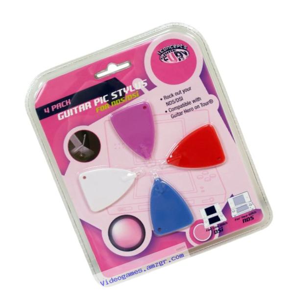 Nintendo 4 Pack Stylus Guitar Pick for NSD and DSi, Pink